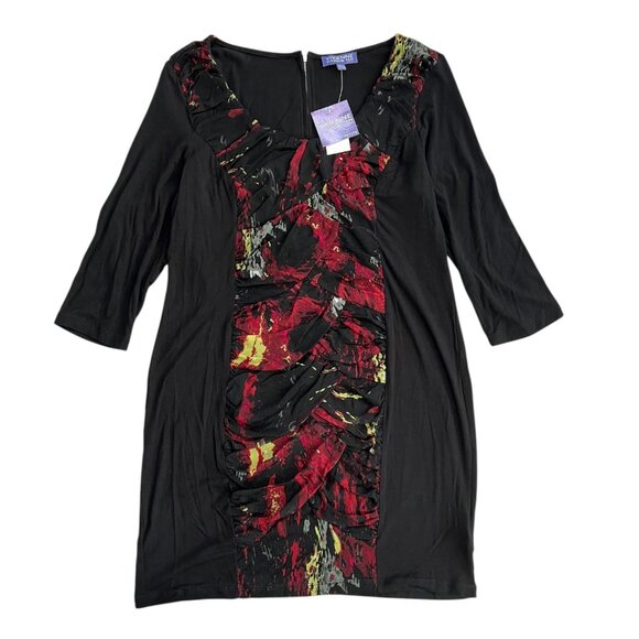 Vintage Deadstock Vivienne Tam Bodycon Mini Dress Black L Petite Y2K Cocktail‎ - Picture 1 of 10